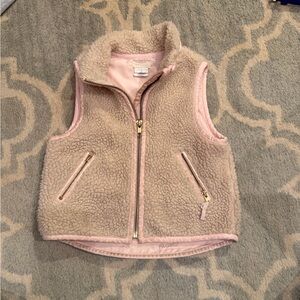 Crewcuts Sherpa Fleece Vest with Pink Lining